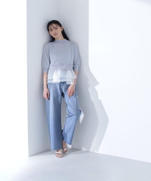 NATURAL BEAUTY BASIC(ナチュラルビューティーベーシック)/シアーフリルレイヤードスプリングニット　24SS/img38