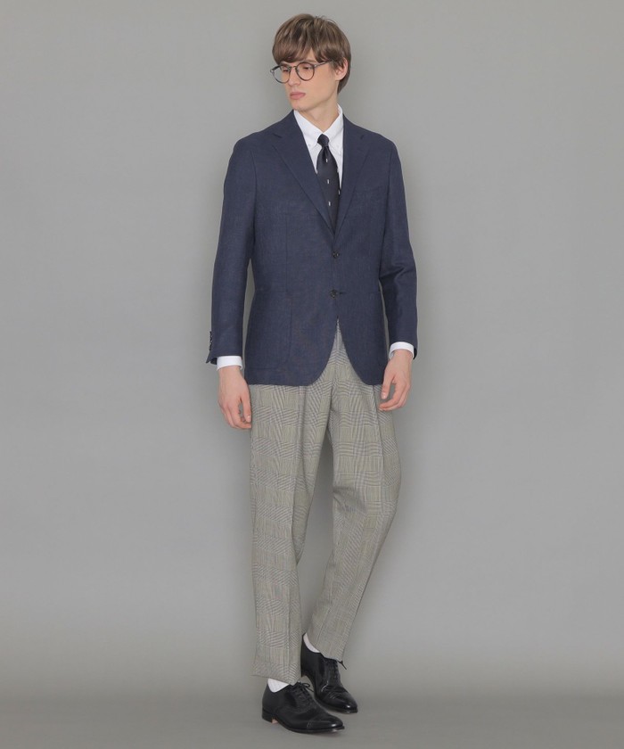 New Adjustable Fit】強撚グレンチェックスラックス(505899623