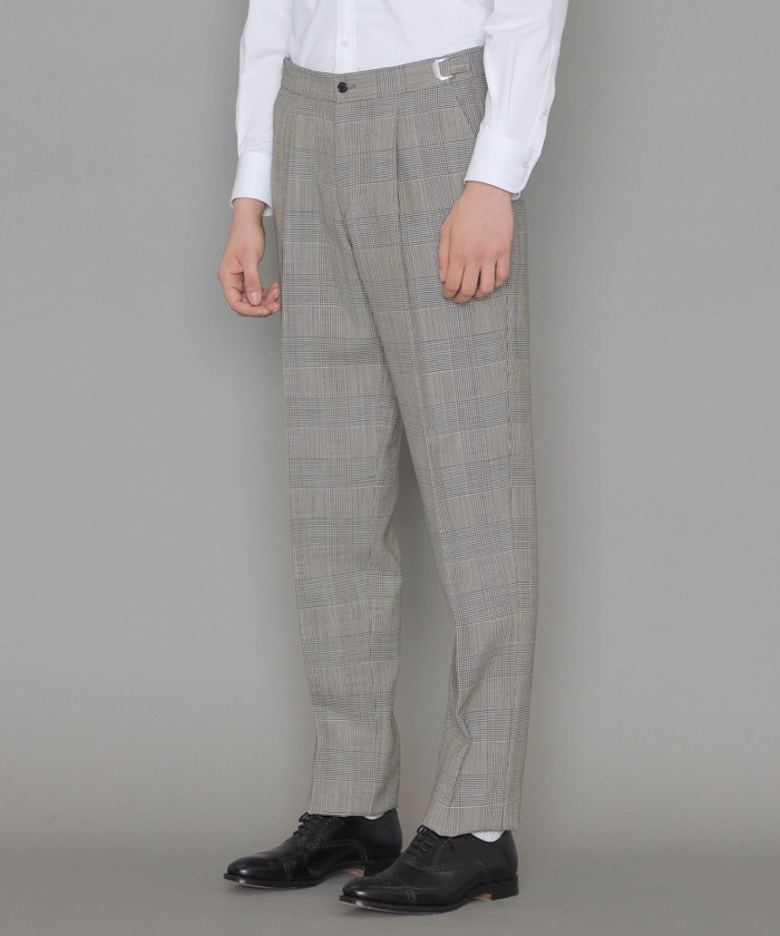 New Adjustable Fit】強撚グレンチェックスラックス(505899623