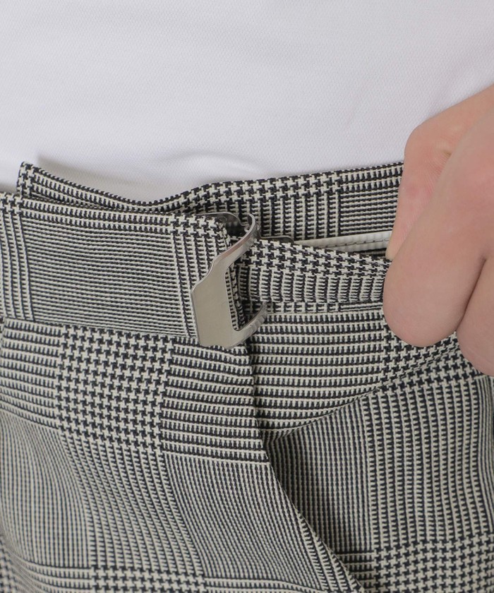 New Adjustable Fit】強撚グレンチェックスラックス(505899623