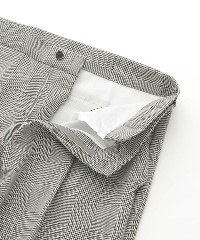 New Adjustable Fit】強撚グレンチェックスラックス(505899623