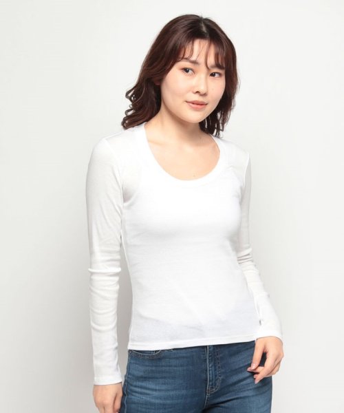 BENETTON (women)(ベネトン（レディース）)/ロゴ刺繍入りUネック長袖Tシャツ・カットソー/img12