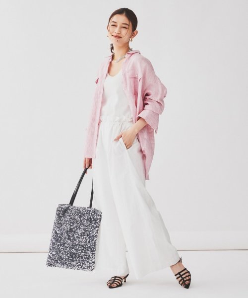 【セットアップ可能／真夏も快適】リネンストライプ レギュラーシャツ 