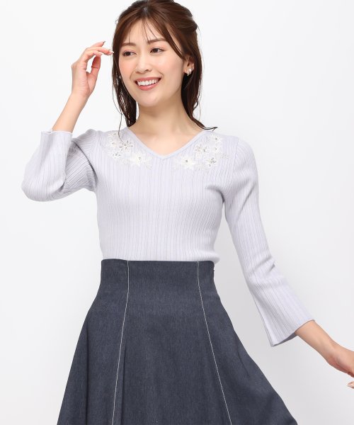 【2024春夏新作】レースカラー刺繍ニット/MM418313