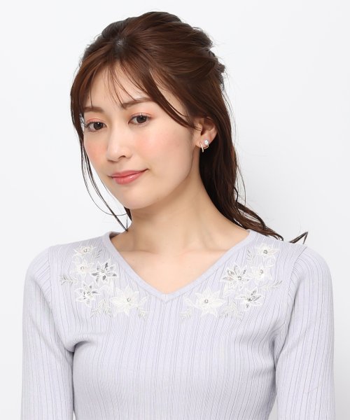 【2024春夏新作】レースカラー刺繍ニット/MM418313