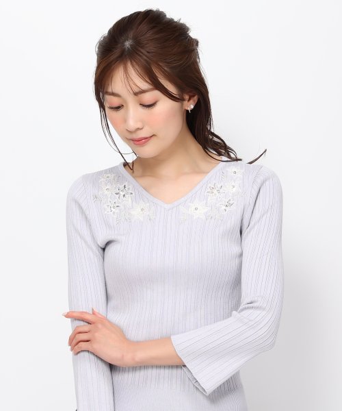 【2024春夏新作】レースカラー刺繍ニット/MM418313