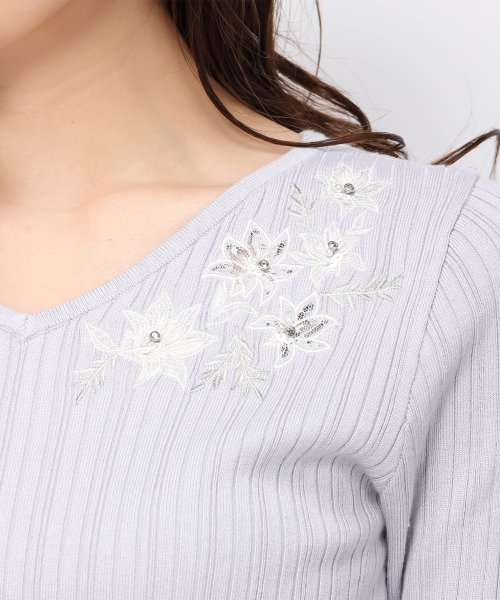 【2024春夏新作】レースカラー刺繍ニット/MM418313