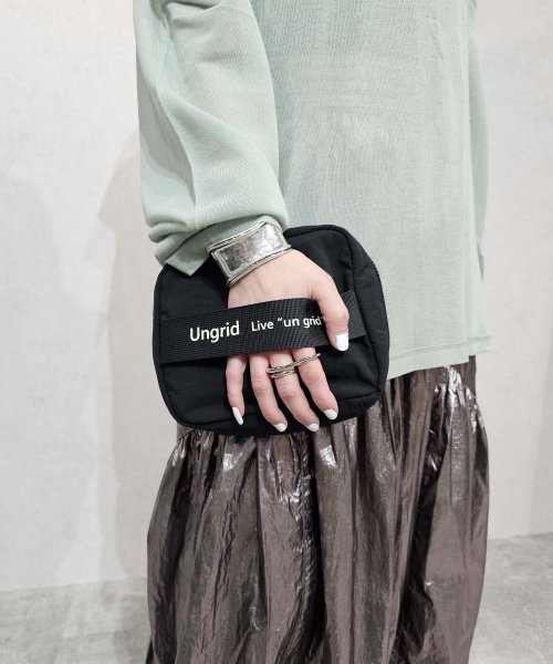 UNGRID bag(アングリッド　バッグ)/撥水ソフトナイロン ロゴテープ 多機能化粧ポーチ/img09