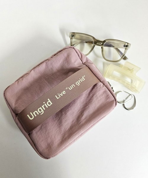 UNGRID bag(アングリッド　バッグ)/撥水ソフトナイロン ロゴテープ 多機能化粧ポーチ/img15