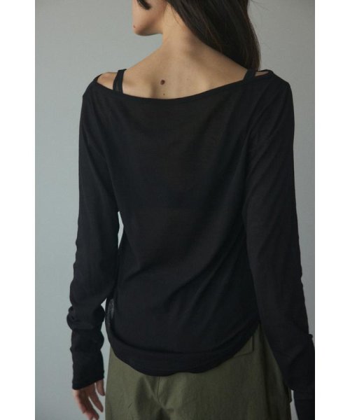 BLACK BY MOUSSY(ブラックバイマウジー)/boat neck sheer tops/img10