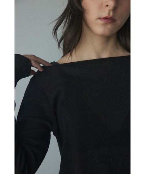 BLACK BY MOUSSY(ブラックバイマウジー)/boat neck sheer tops/img11