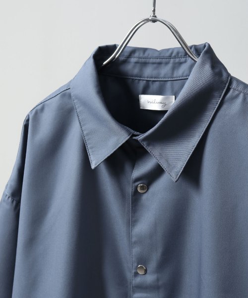 Nilway(ニルウェイ)/スナップボタン半袖レギュラーカラーシャツ/img01
