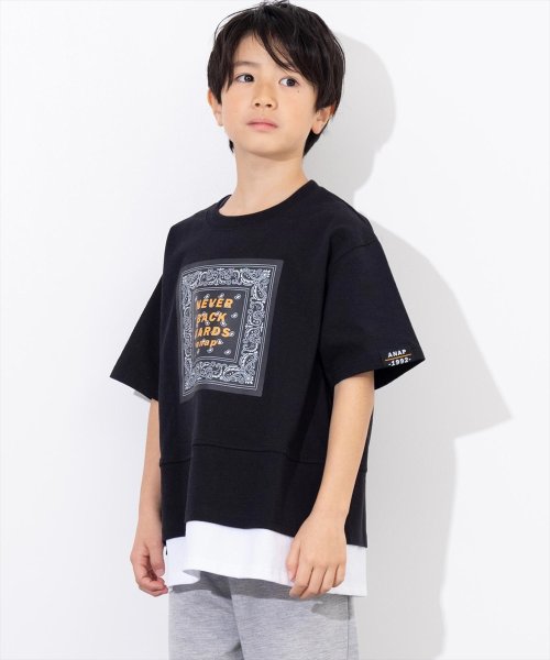 ANAP KIDS(アナップキッズ)/バンダナプリント レイヤード風 Tシャツ/img09