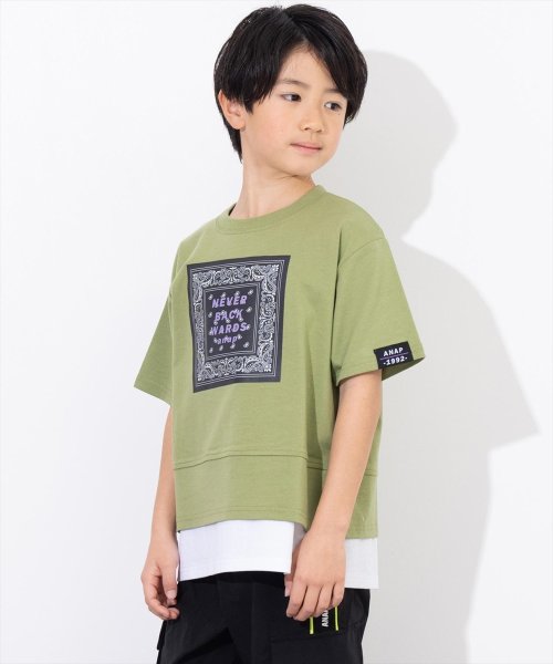 ANAP KIDS(アナップキッズ)/バンダナプリント レイヤード風 Tシャツ/img15