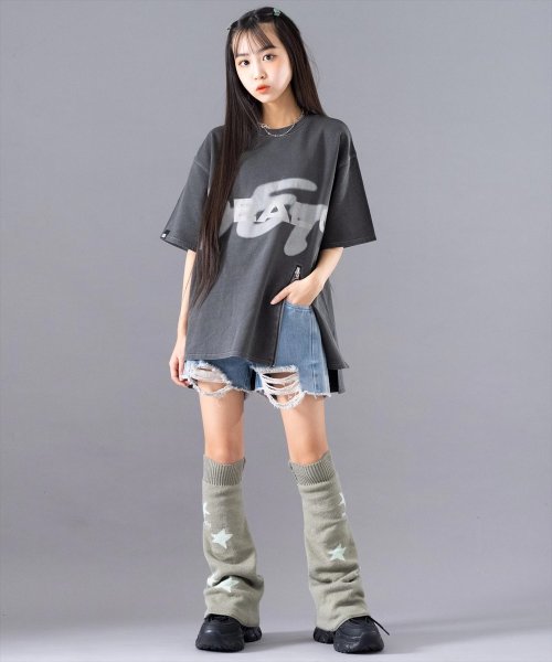 ANAP　GiRL(アナップガール)/R+S【リラスポ】ジップ デザイン ミニ 裏毛 ユーズド 加工 Tシャツ (ユニセックスアイテム)/img04