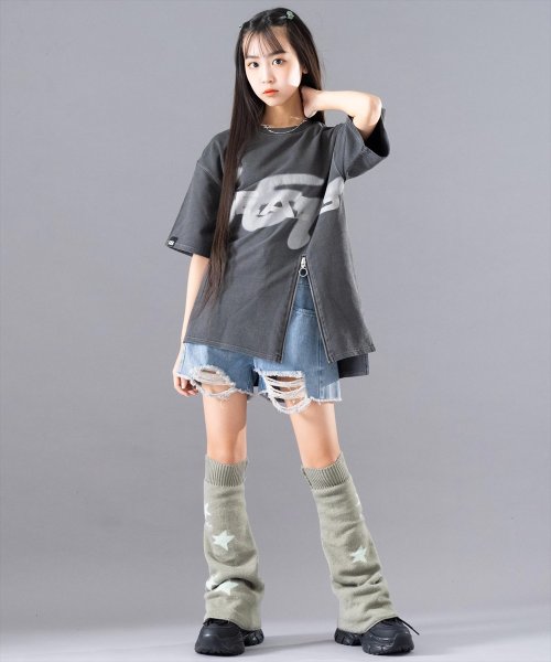 ANAP　GiRL(アナップガール)/R+S【リラスポ】ジップ デザイン ミニ 裏毛 ユーズド 加工 Tシャツ (ユニセックスアイテム)/img05