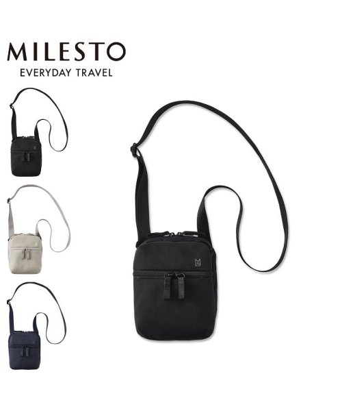 MILESTO(ミレスト)/ミレスト MILESTO ショルダーバッグ ミニ ポーチ 小物入れ サコッシュ ストラクト メンズ レディース 2L 撥水 斜め掛け STLAKT ブラック ネ/img01