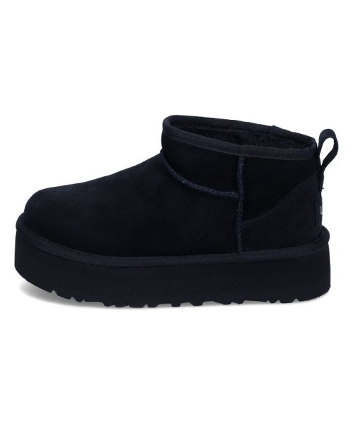 UGG アグ ウルトラミニ プラットフォーム ムートンブーツ クラシック キッズ 厚底 KIDS CLASSIC ULTRA MINI PLATFORM ブラッ UGG アグ KIDS CLASSIC ULTRA MINI PLATFORM UGGplush 60% アップサイクル ウール 40% TENCEL