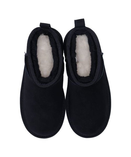 UGG アグ ウルトラミニ プラットフォーム ムートンブーツ クラシック キッズ 厚底 KIDS CLASSIC ULTRA MINI PLATFORM ブラッ UGG アグ KIDS CLASSIC ULTRA MINI PLATFORM UGGplush 60% アップサイクル ウール 40% TENCEL