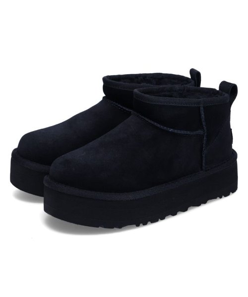 UGG アグ ウルトラミニ プラットフォーム ムートンブーツ クラシック キッズ 厚底 KIDS CLASSIC ULTRA MINI PLATFORM ブラッ UGG アグ KIDS CLASSIC ULTRA MINI PLATFORM UGGplush 60% アップサイクル ウール 40% TENCEL