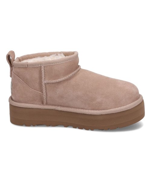 UGG(UGG)/UGG アグ ウルトラミニ プラットフォーム ムートンブーツ クラシック キッズ 厚底 KIDS CLASSIC ULTRA MINI PLATFORM ベージ/img01