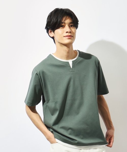 THE SHOP TK(ザ　ショップ　ティーケー)/【ブランド定番／1枚でコーデが決まる！】ポンチキーネック半袖Tシャツ/img03