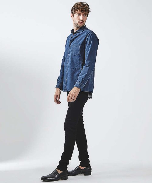 【24S/S新色追加】オリジナルバンダナ付き ハイパーストレッチ スキニー デニ モデル：H182 B89 W73 H90