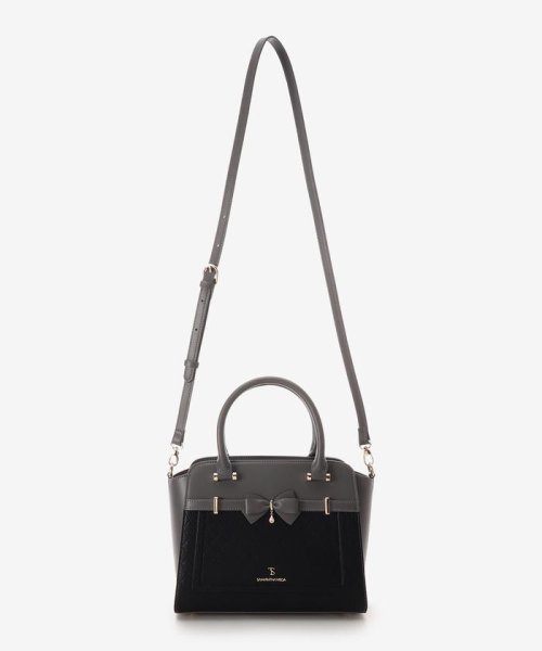 キルティングアクセントリボンハンドバッグ 