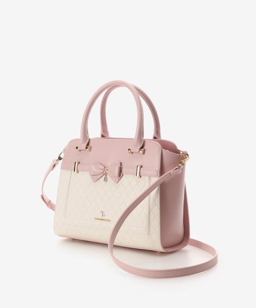 キルティングアクセントリボンハンドバッグ 