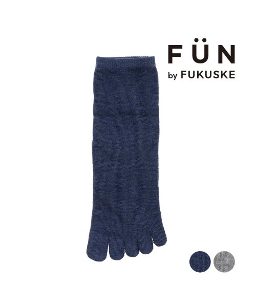 fukuske FUN(フクスケ ファン)/福助 公式 靴下 5本指クルー丈 レディース fukuske FUN 無地 履き口ソフト 5本指 3362－12L<br>婦人 女性 フクスケ fukuske/img01