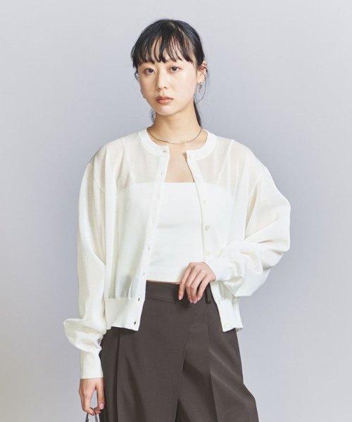 BEAUTY&YOUTH UNITED ARROWS(ビューティーアンドユース　ユナイテッドアローズ)/シアー クルーネック カーディガン －ウォッシャブル－/img05