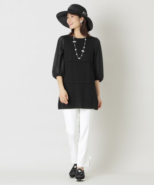 TO BE CHIC(L SIZE)(トゥービーシック Lサイズ)/【L】レースコンビ プルオーバーニットチュニック/img02