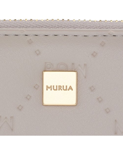 MURUA(ムルーア)/ ムルーア MURUA 財布 二つ折り レディース ラウンドファスナー エンボス加工 EMBOSS ブラック ベージュ ライト グリーン 黒 MR－W1213/img07