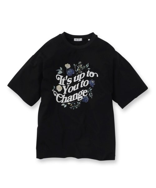 tk.TAKEO KIKUCHI(ティーケー　タケオキクチ)/ウェーブレタードフラワーTシャツ/img01