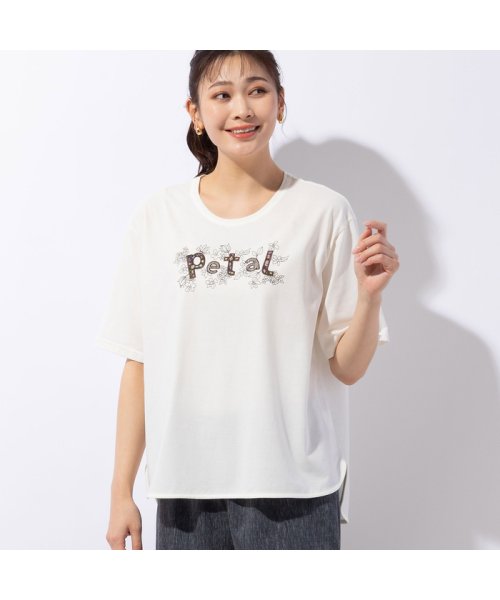 MISSEL(ミゼール)/Petal刺繍 ラウンドヘムTシャツ/img01