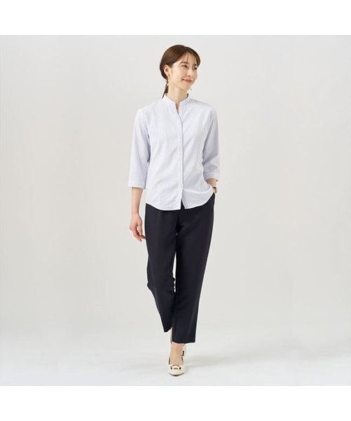 TOKYO SHIRTS(TOKYO SHIRTS)/COFREX スキッパー衿 七分袖 レディースシャツ/img02