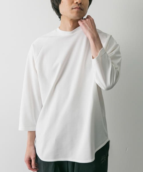 URBAN RESEARCH DOORS(アーバンリサーチドアーズ)/『イージーケア』ポンチ8分袖フットボールTシャツ/img01