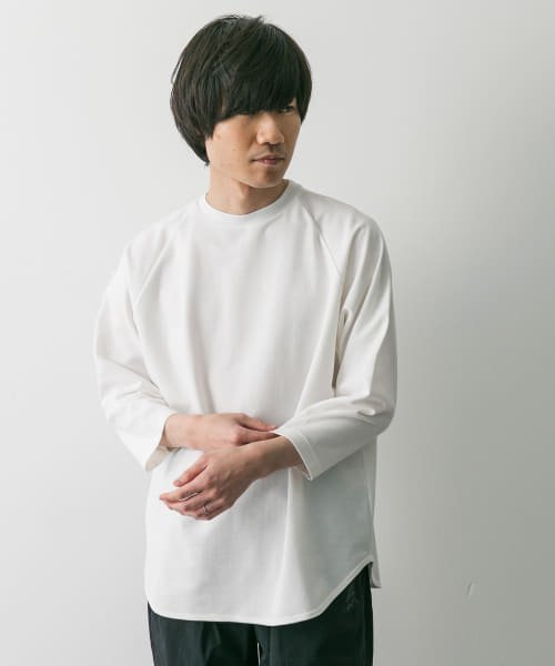 URBAN RESEARCH DOORS(アーバンリサーチドアーズ)/『イージーケア』ポンチ8分袖フットボールTシャツ/img02