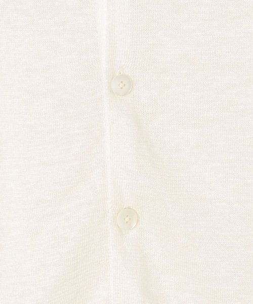 プレーンリネン クルーネックカーディガン 