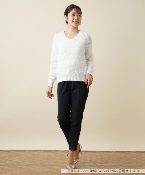 Vネックニットプルオーバー 