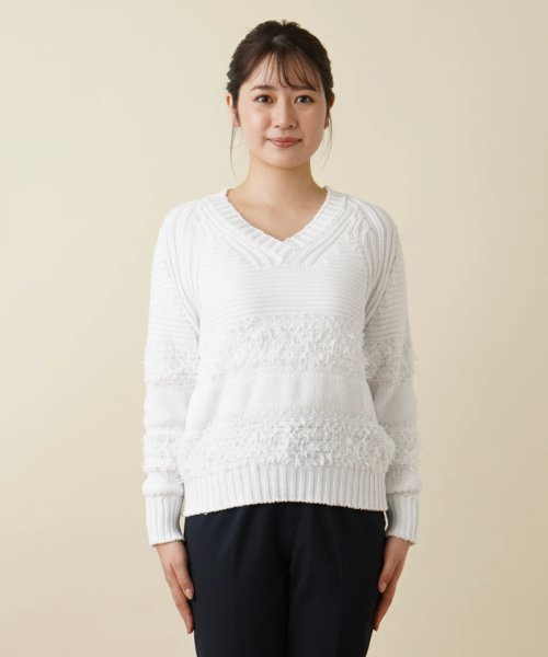 Vネックニットプルオーバー 