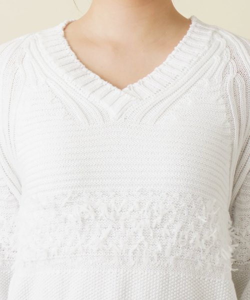 Vネックニットプルオーバー 