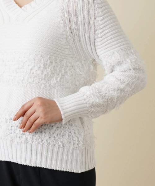 Vネックニットプルオーバー 