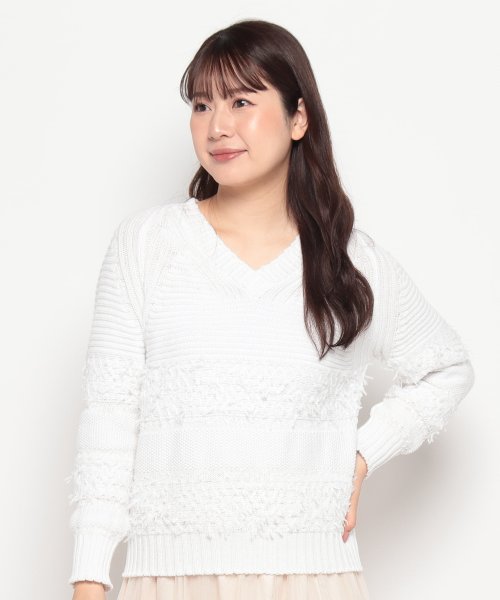 Vネックニットプルオーバー 