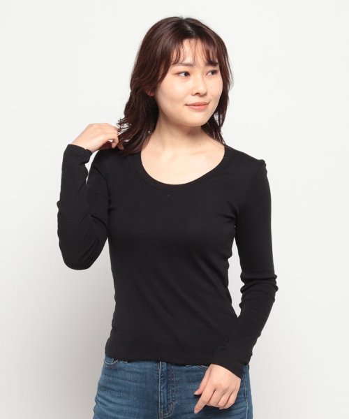 BENETTON (women)(ベネトン（レディース）)/ロゴ刺繍入りUネック長袖Tシャツ・カットソー/img34