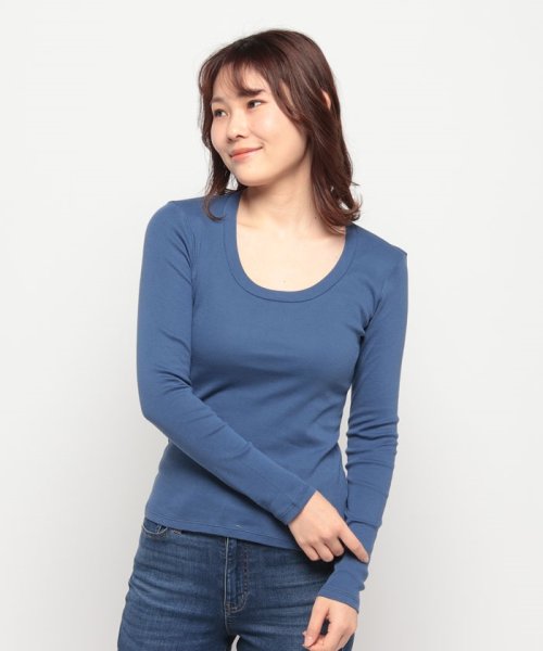 BENETTON (women)(ベネトン（レディース）)/ロゴ刺繍入りUネック長袖Tシャツ・カットソー/img36