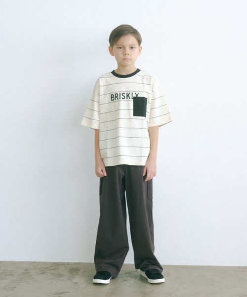 green label relaxing （Kids）(グリーンレーベルリラクシング（キッズ）)/TJ ボーダー ポケット Tシャツ 140cm－10cm/img01