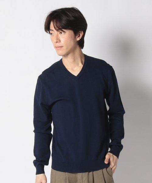 BENETTON (mens)(ベネトン（メンズ）)/コットン100％無地Vネック長袖ニットセーターB/img16