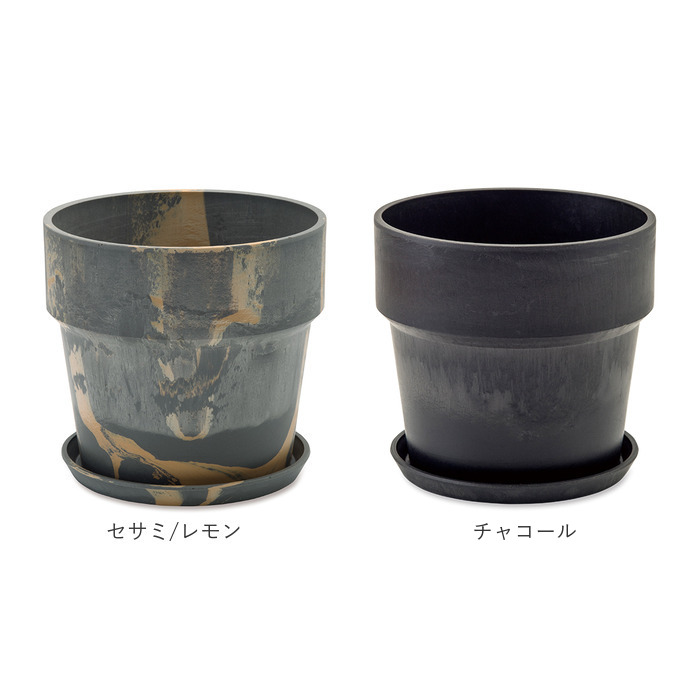 素焼きポット プランター 植木鉢 フェイス スマイリー 大小2個セット