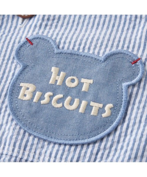 MIKI HOUSE HOT BISCUITS(ミキハウスホットビスケッツ)/ストライプ柄 サッカー素材 オーバーオール/img05